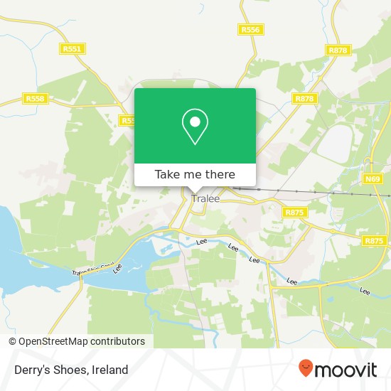 Derry's Shoes, Russell Street Tralee, County Kerry map