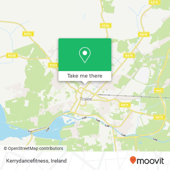 Kerrydancefitness, Upper Rock Street Tralee map