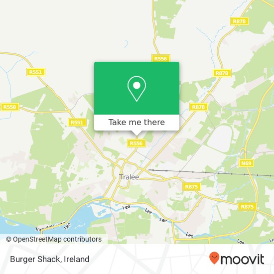 Burger Shack, R556 Tralee, County Kerry map