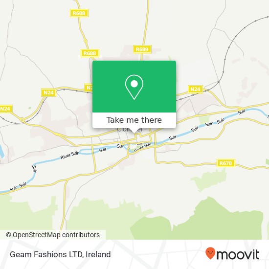 Geam Fashions LTD, Gladstone Street Clonmel map