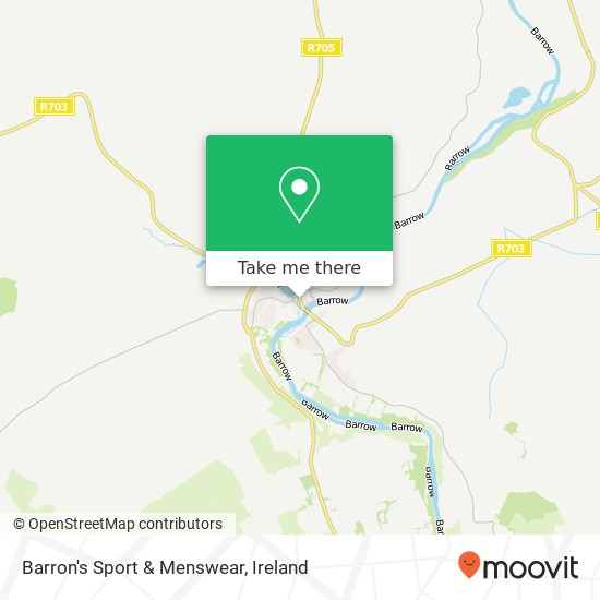 Barron's Sport & Menswear, Main Street Graiguenamanagh, County Kilkenny map