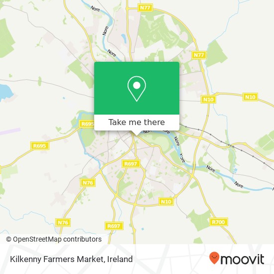 Kilkenny Farmers Market, The Parade Kilkenny map