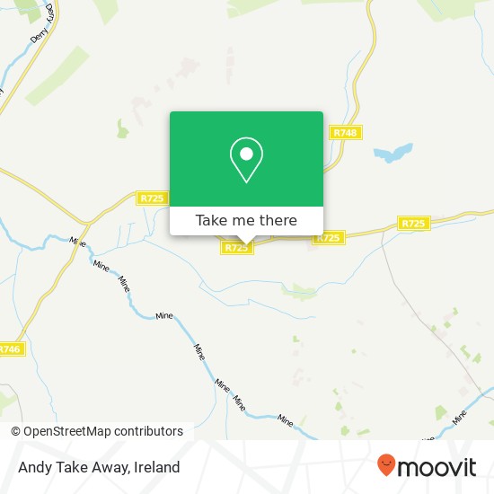 Andy Take Away, Main Street Carnew, County Wicklow map