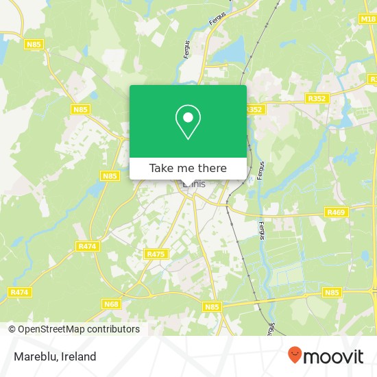 Mareblu, Market Place Ennis, County Clare map