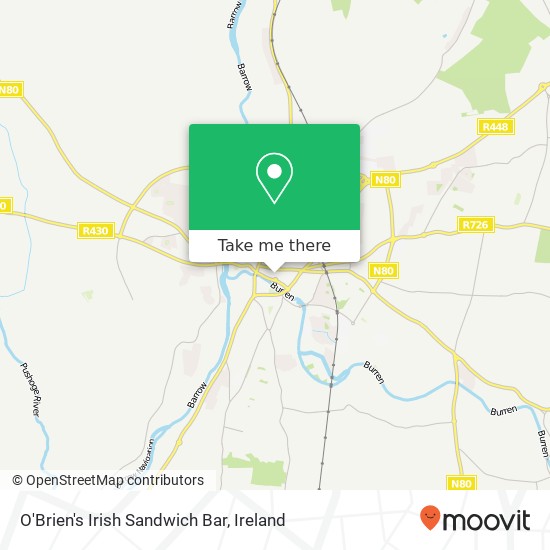 O'Brien's Irish Sandwich Bar, Potato Market Carlow map