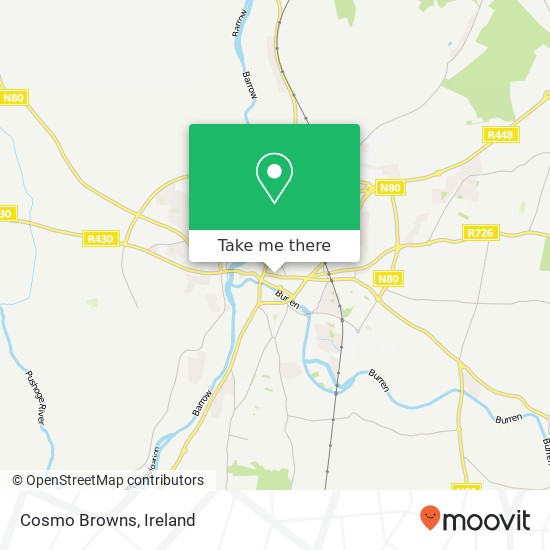 Cosmo Browns, Charlotte Street Carlow, County Carlow map