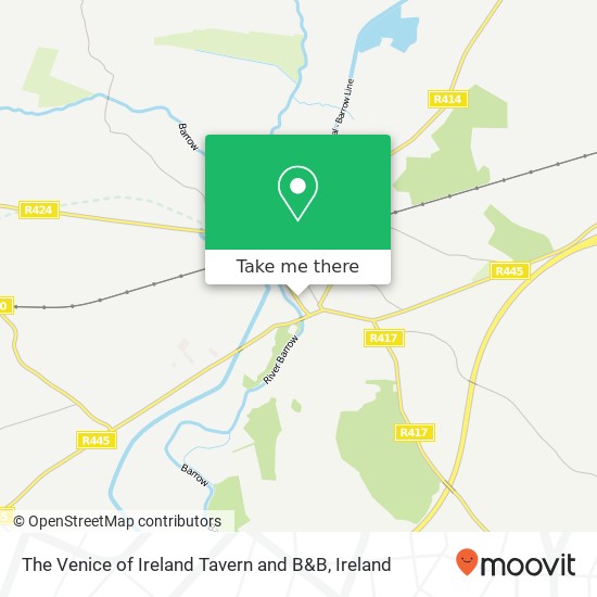 The Venice of Ireland Tavern and B&B, Main Street Monasterevin map