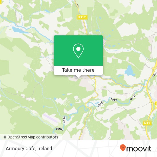 Armoury Cafe, Glen View Enniskerry A98 HN36 map