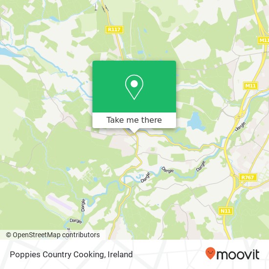 Poppies Country Cooking, Enniskerry, County Wicklow map
