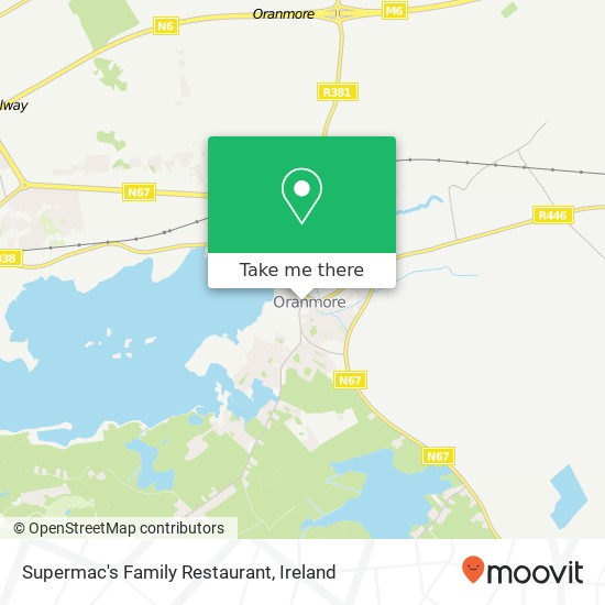 Supermac's Family Restaurant, Main Street Oranmore, County Galway map