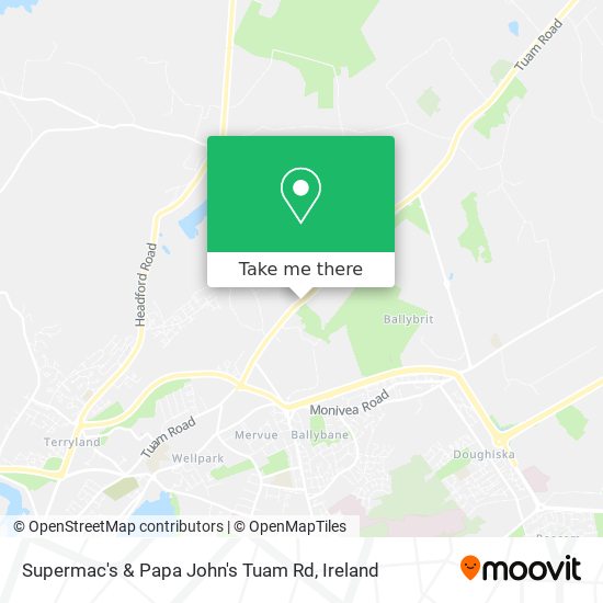 Supermac's & Papa John's Tuam Rd map