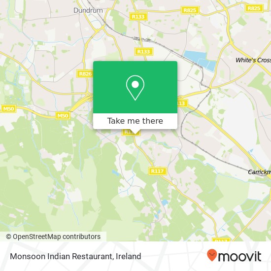Monsoon Indian Restaurant, Aiken's Village Dublin 18 map