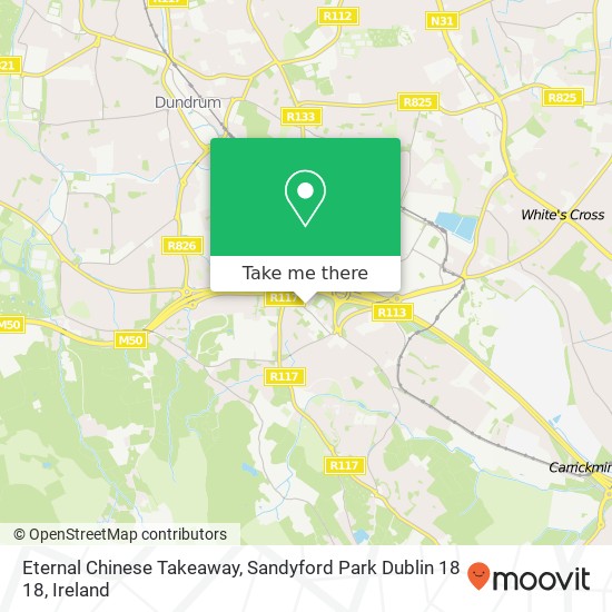 Eternal Chinese Takeaway, Sandyford Park Dublin 18 18 map