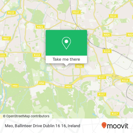 Meo, Ballinteer Drive Dublin 16 16 map