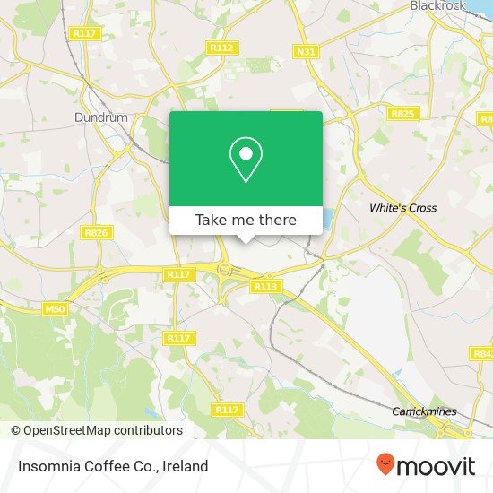 Insomnia Coffee Co., Furze Road Dublin 18 map