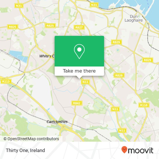 Thirty One, Old Bray Road Dublin 18 map