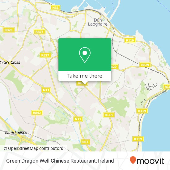 Green Dragon Well Chinese Restaurant, Rochestown Avenue Dun Laoghaire map