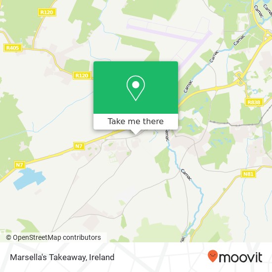 Marsella's Takeaway, Main Street Rathcoole, County Dublin map