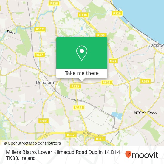 Millers Bistro, Lower Kilmacud Road Dublin 14 D14 TK80 map