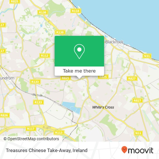 Treasures Chinese Take-Away, Lower Kilmacud Road Blackrock, County Dublin plan