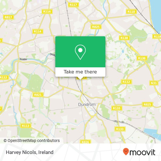 Harvey Nicols, Dundrum Road Dublin 14 map