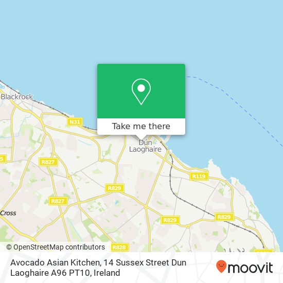 Avocado Asian Kitchen, 14 Sussex Street Dun Laoghaire A96 PT10 map