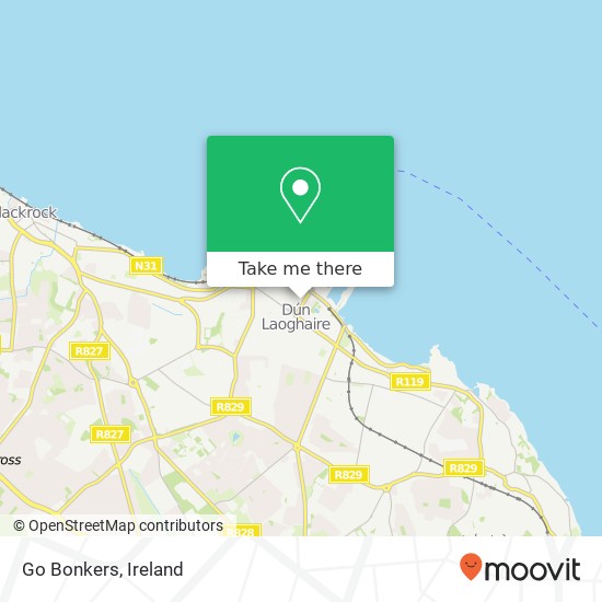 Go Bonkers, Marine Road Dun Laoghaire map