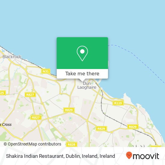 Shakira Indian Restaurant, Dublin, Ireland, 47 George's Street Lower Dun Laoghaire, County Dublin map