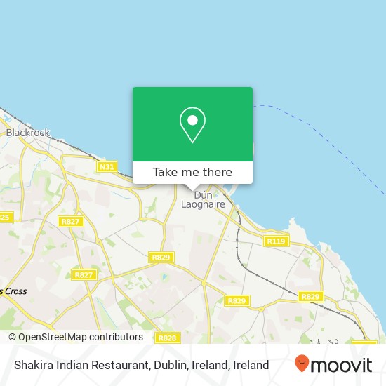 Shakira Indian Restaurant, Dublin, Ireland, 47 George's Street Lower Dun Laoghaire, County Dublin plan