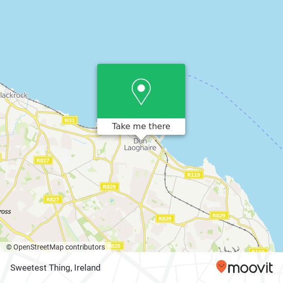 Sweetest Thing, Marine Road Dun Laoghaire, County Dublin map