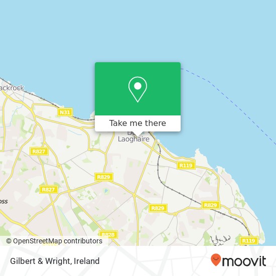 Gilbert & Wright, George's Street Upper Dun Laoghaire A96 NW29 map