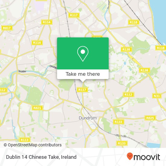 Dublin 14 Chinese Take, Dundrum Road Dublin 14 14 map