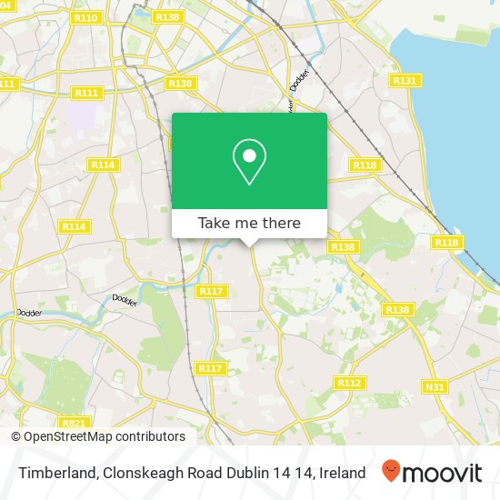 Timberland, Clonskeagh Road Dublin 14 14 map