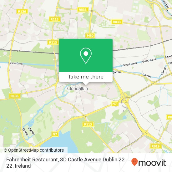 Fahrenheit Restaurant, 3D Castle Avenue Dublin 22 22 map