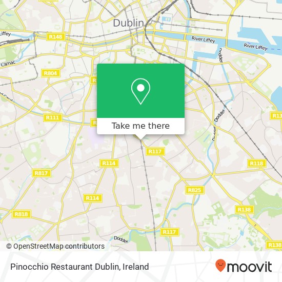 Pinocchio Restaurant Dublin, Ranelagh Dublin 6 6 map