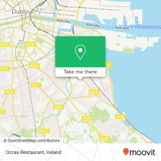 Ocras Restaurant, Merrion Road Dublin 4 map