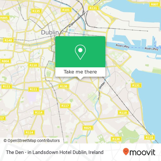 The Den - in Landsdown Hotel Dublin, 4 Pembroke Road Dublin 4 map