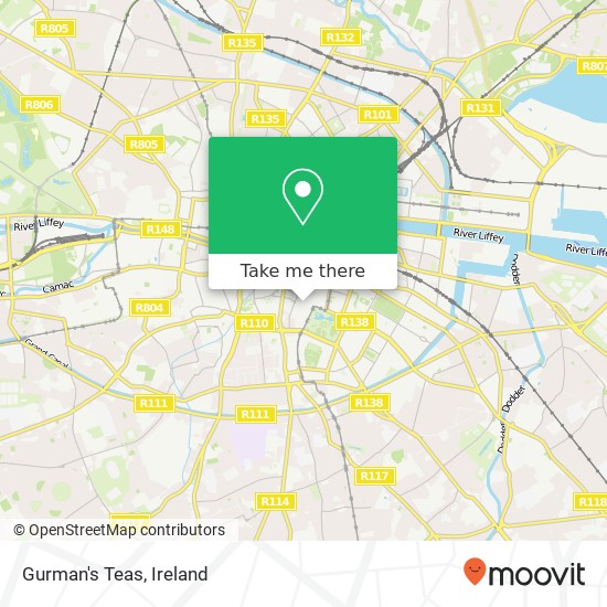 Gurman's Teas, Claredon Row Dublin 2 map
