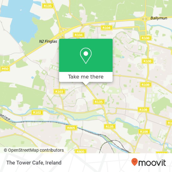 The Tower Cafe, Finglas Road Dublin 11 map