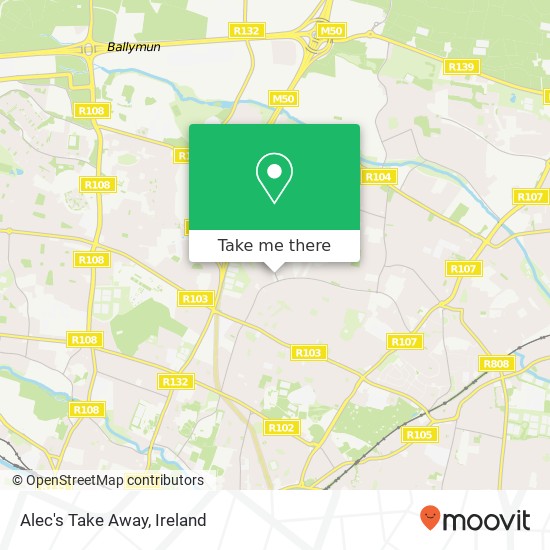 Alec's Take Away, 10 Shantalla Road Dublin 9 9 map