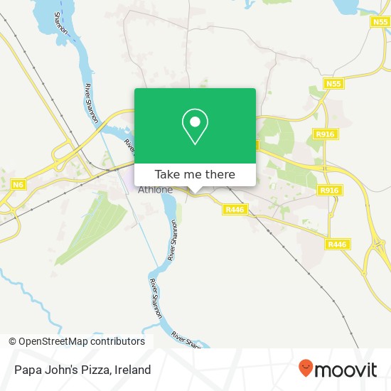 Papa John's Pizza, Irishtown Athlone map