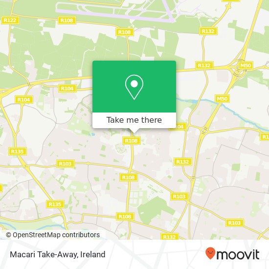 Macari Take-Away, Shangan Road Dublin 9 9 map