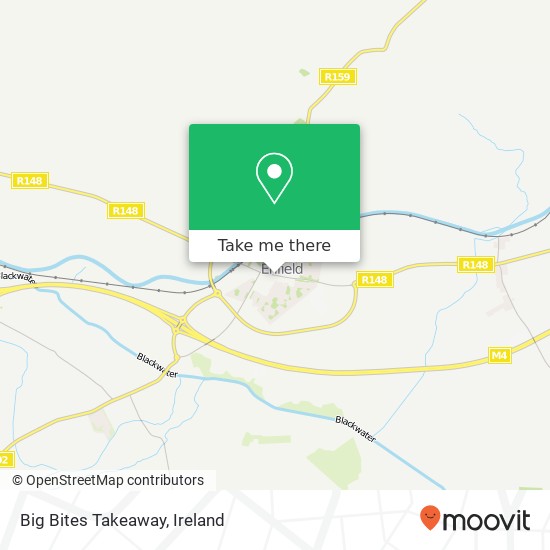 Big Bites Takeaway, Main Street Enfield, County Meath map