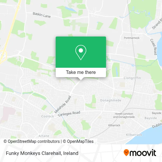 Funky Monkeys Clarehall map