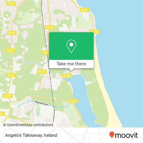 Angelo's Takeaway, Golf Links Road Portmarnock, County Dublin map