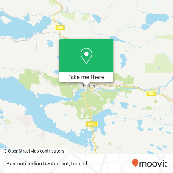 Basmati Indian Restaurant, Market Square Clifden, County Galway map