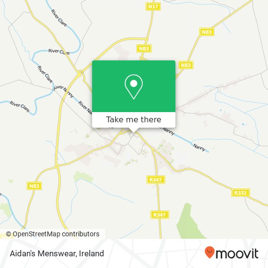 Aidan's Menswear, Vicar Street Tuam, County Galway plan