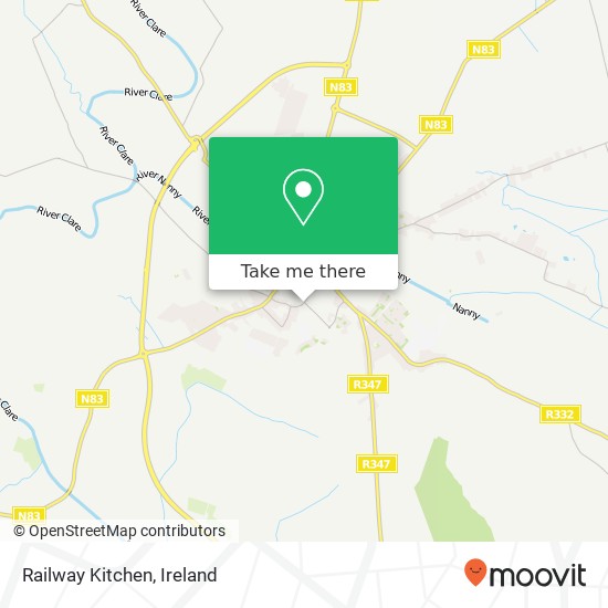Railway Kitchen, Vicar Grove Tuam, County Galway map