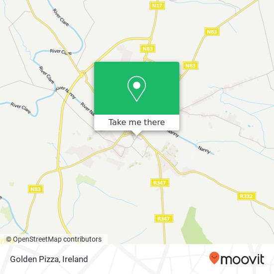 Golden Pizza, Vicar Street Tuam, County Galway map