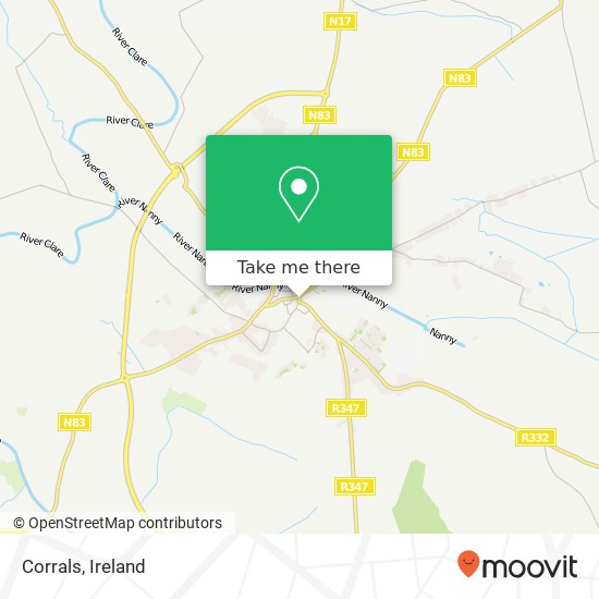 Corrals, Market Street Tuam, County Galway map